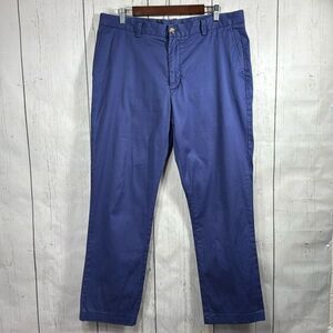 Vineyard Vines Mens Pants Slim Fit Chino Flat Front Blue 36X32 Pockets Cotton
